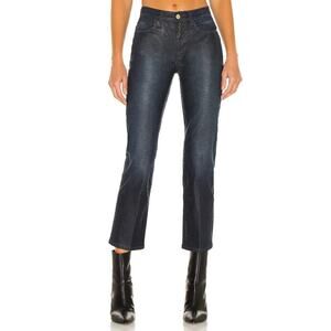 Frame Le High Straight Jeans Lizard Coated Size 24
